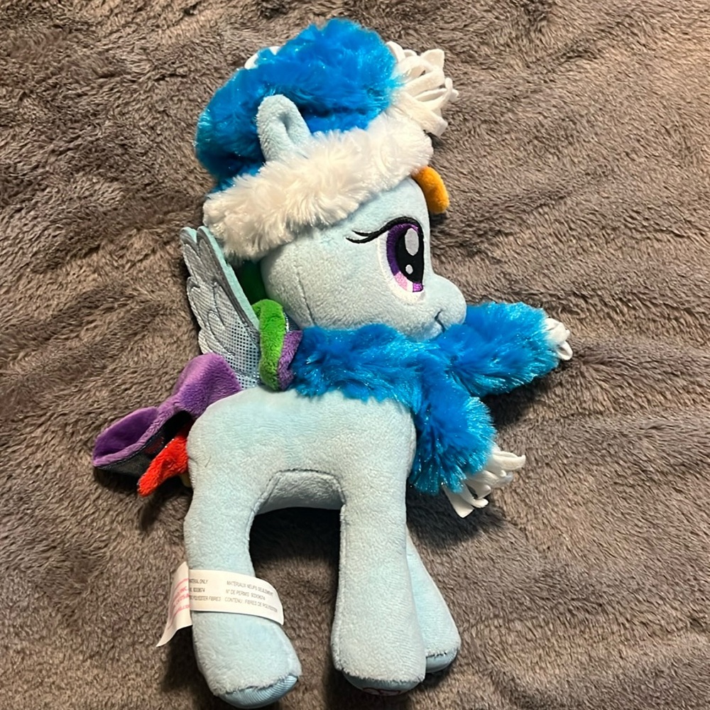 Aurora World 11" My Little Pony RAINBOW DASH with a Fuzzy Hat and Scarf Plush